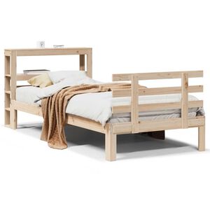 vidaXL Bed Frame with Headboard without Mattress 100x200 cm