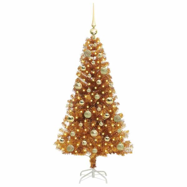vidaXL Christmas Tree with 150 LEDs with Stand Gold 120 cm PET