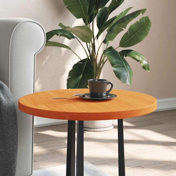 vidaXL Table Top Round Wax Brown &Oslash;50x2.5 cm Solid Wood Pine