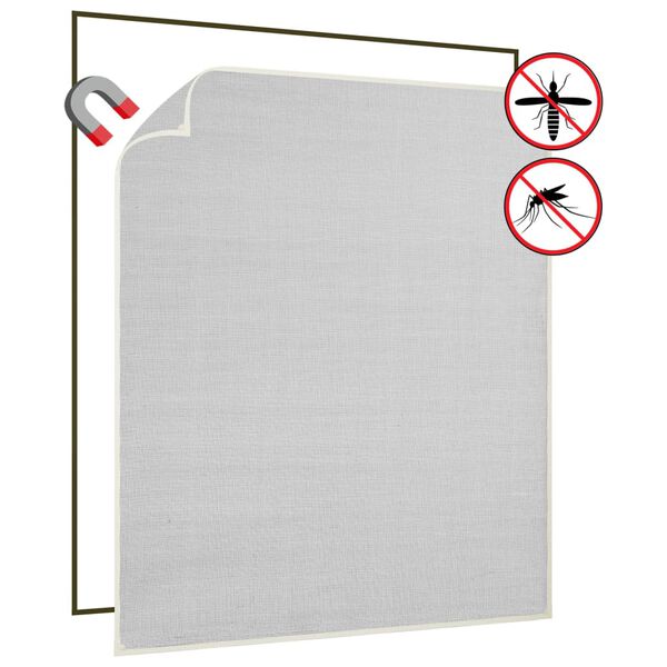vidaXL Magnetic Insect Screen for Windows White 130x150 cm Fibreglass