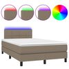 vidaXL Box Spring Bed with Mattress&LED Taupe 120x200cm Fabric