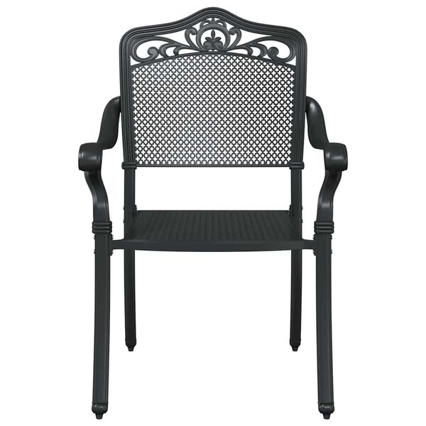 vidaXL Garden Chair 2 pcs Black 55 x 56.5 x 91cm Aluminium