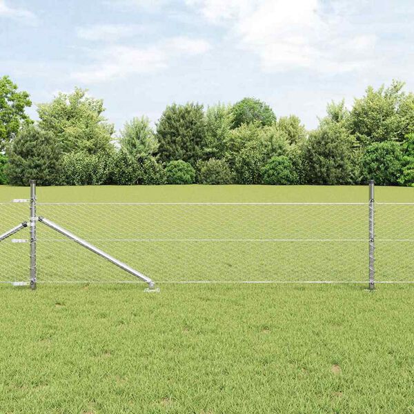 vidaXL Fence Post Silver 25 x 0.4 m (25 mm mesh) Steel