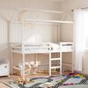 vidaXL Kids' Bed Roof White 217x95.5x159 cm Solid Wood Pine