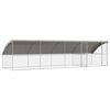 vidaXL Dog Kennel 4 pcs Silver 8 x 2 x 2 m Galvanised steel