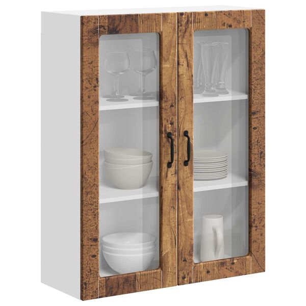 vidaXL Kitchen Wall Cabinet with Door Lucca Old Wood 80 x 31 x 100 cm