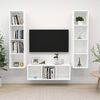 vidaXL 3 Piece TV Cabinet Set White Engineered Wood