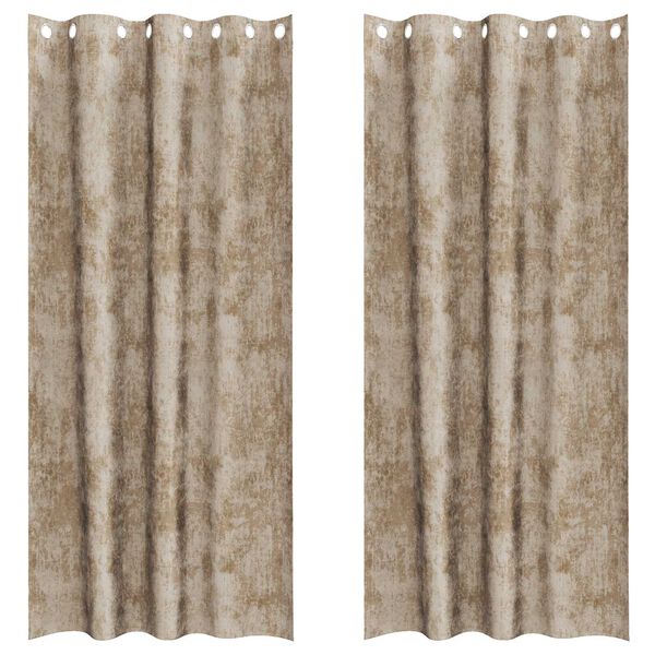 vidaXL Velvet Curtains 2 pcs Champagne 225 x 140 cm Velvet