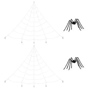 vidaXL Halloween Spider Decoration with Webs 2 pcs Black and white