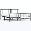 vidaXL Metal Bed Frame without Mattress with Footboard Black 183x213cm