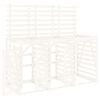 vidaXL Triple Wheelie Bin Storage White Solid Wood Pine