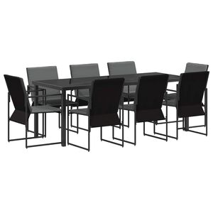 vidaXL Garden Dining Set 9 pcs Black and Anthracite