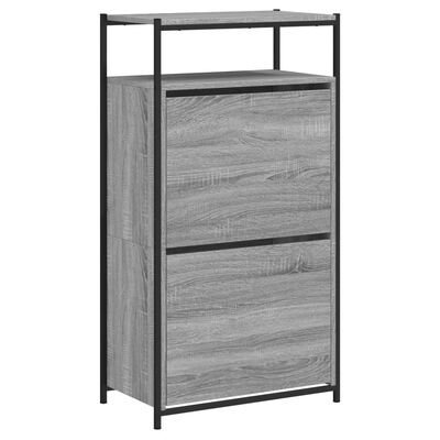 vidaXL Shoe Cabinet Grey Sonoma 60x34x112 Engineered Wood