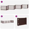 vidaXL Dog Gate with Door Foldable 8 Panels Brown 640 cm Poplar Wood