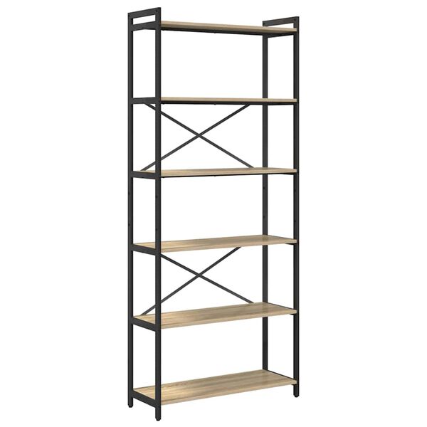 vidaXL Bookshelf Sonoma Oak 80 x 30 x 190 cm Engineered Wood