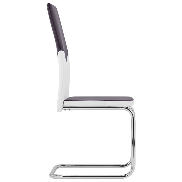 vidaXL Cantilever Dining Chairs 2 pcs Brown Faux Leather