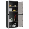 vidaXL Outdoor Storage Cabinet Grey and Black 65x37x165 cm PP