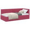 vidaXL Corner Bed Frame with Headboard Wine Red 90 cm x 190 cm Velvet
