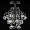 vidaXL Ceiling Lamp with Crystal Beads Silver Round E14