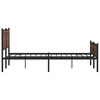 vidaXL Metal Bed Frame without Mattress Brown Oak 200x200 cm