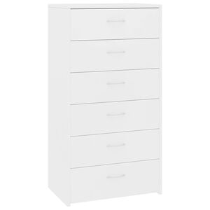 vidaXL Sideboard with 6 Drawers White 50x34x96 cm Engineered Wood