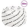 vidaXL Braided Boat Rope White 16 mmx50 m Polyester