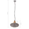 vidaXL Industrial Hanging Lamp Grey Iron & Solid Wood 40 cm E27
