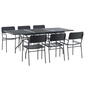 vidaXL Garden Dining Set 7 pcs Anthracite Steel