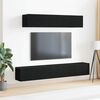 vidaXL TV Cabinet Set Wall-mounted Black Oak Engineered Wood