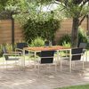 vidaXL Garden Dining Set 7 pcs Brown Solid Teak Wood