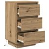 vidaXL Bedside Cabinet with LED Lights&nbsp;Artisan Oak 38x34x65 cm