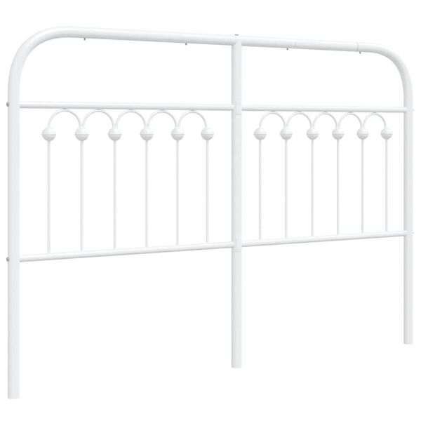 vidaXL Metal Replace Headboard White 135 cm