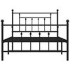 vidaXL Metal Bed Frame without Mattress with Footboard Black 100x200cm