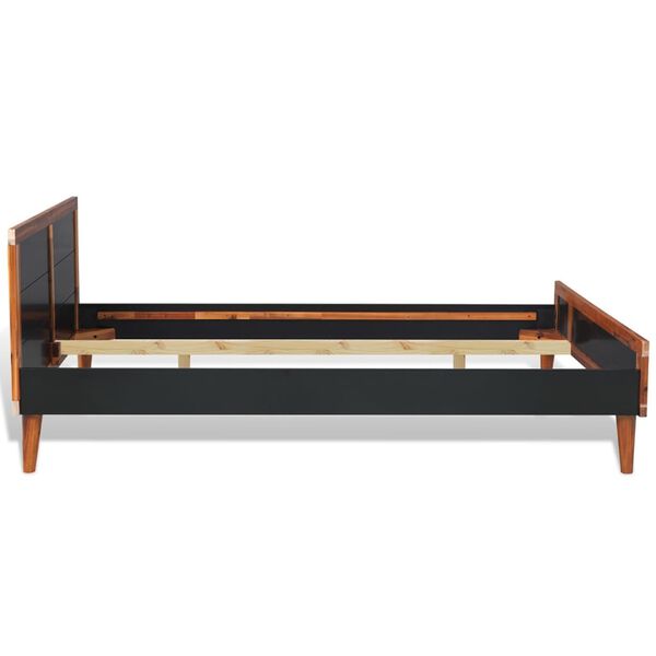 vidaXL Bed Frame without Mattress Black Solid Acacia Wood 180x200 cm Super King