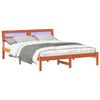 vidaXL Bed Frame with Headboard Wax Brown 160 x 200 cm Solid Pine Wood