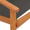 vidaXL Garden Lounge Chair Black Solid Eucalyptus Wood and Textilene