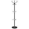 vidaXL Coat Stand with Umbrella Holder Black 180 cm Powder-coated Iron