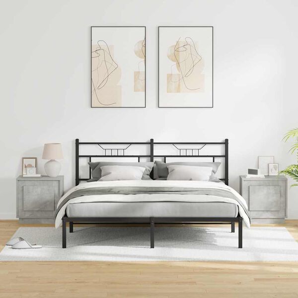 vidaXL Bedside Cabinet 2 pcs Concrete Grey 44 x 34.5 x 45 cm