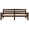 vidaXL Bed Frame without Mattress Dark Brown Solid Pinewood 160x200 cm (322086+2x321988)
