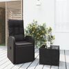 vidaXL 2 Piece Garden Lounge Set Black Poly Rattan&Steel