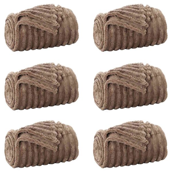 vidaXL Throw Blankets 6 pcs Camel 200 x 150 cm Fleece