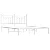 vidaXL Metal Bed Frame without Mattress with Headboard White 183x213cm