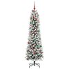 vidaXL Artificial Christmas Tree with 300 LEDs Green and white 210 cm