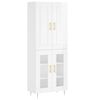 vidaXL Highboard High Gloss White 69.5x34x180 cm Engineered Wood