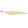 vidaXL Manual Retractable Awning with LEDs Orange and White 4.5 x 3 m