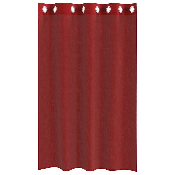 vidaXL Voile Curtains with Grommets 2 pcs Wine Red