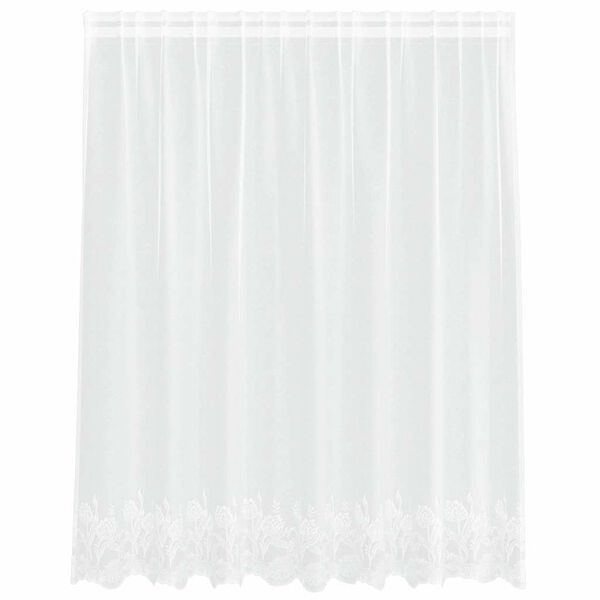 vidaXL Lace Curtain with Curtains Floral White 160 x 200 cm Polyester