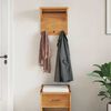 vidaXL Wall-mounted Coat Rack SANDNES 43x30x42 cm Solid Wood Pine