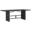 vidaXL Garden Table with Glass Top Black 190x80x75 cm Poly Rattan