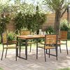 vidaXL Garden Dining Set 5 pcs Black Solid Acacia Wood
